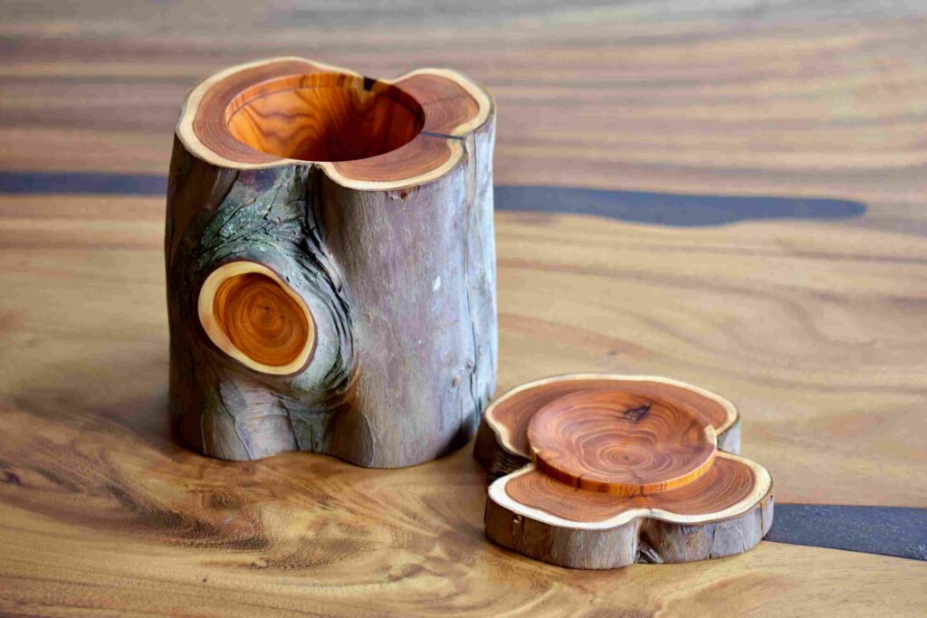 decoration bocal bois unique