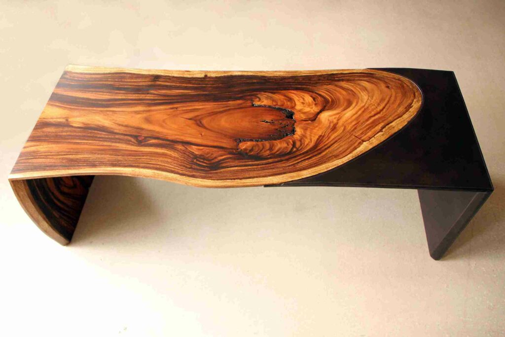 bureau bois massif cuir sur mesure