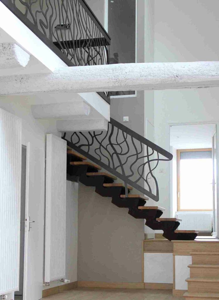 escalier design metal bois massif